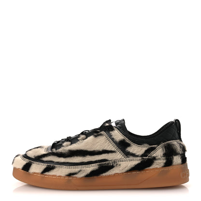 Chanel Lambskin Mixed Fibers Printed Quilted Sneakers 41 White Black 1 of 12
