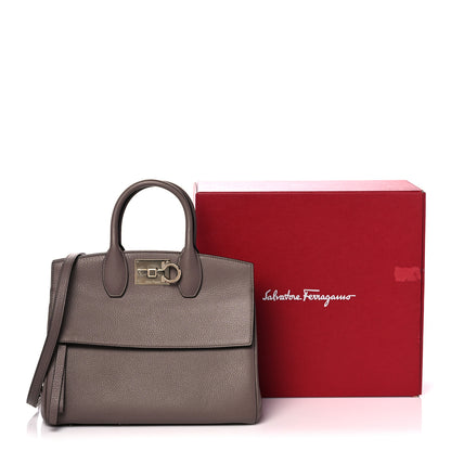 Salvatore Ferragamo Calfskin Studio Bag Caraway Seed 13 of 13