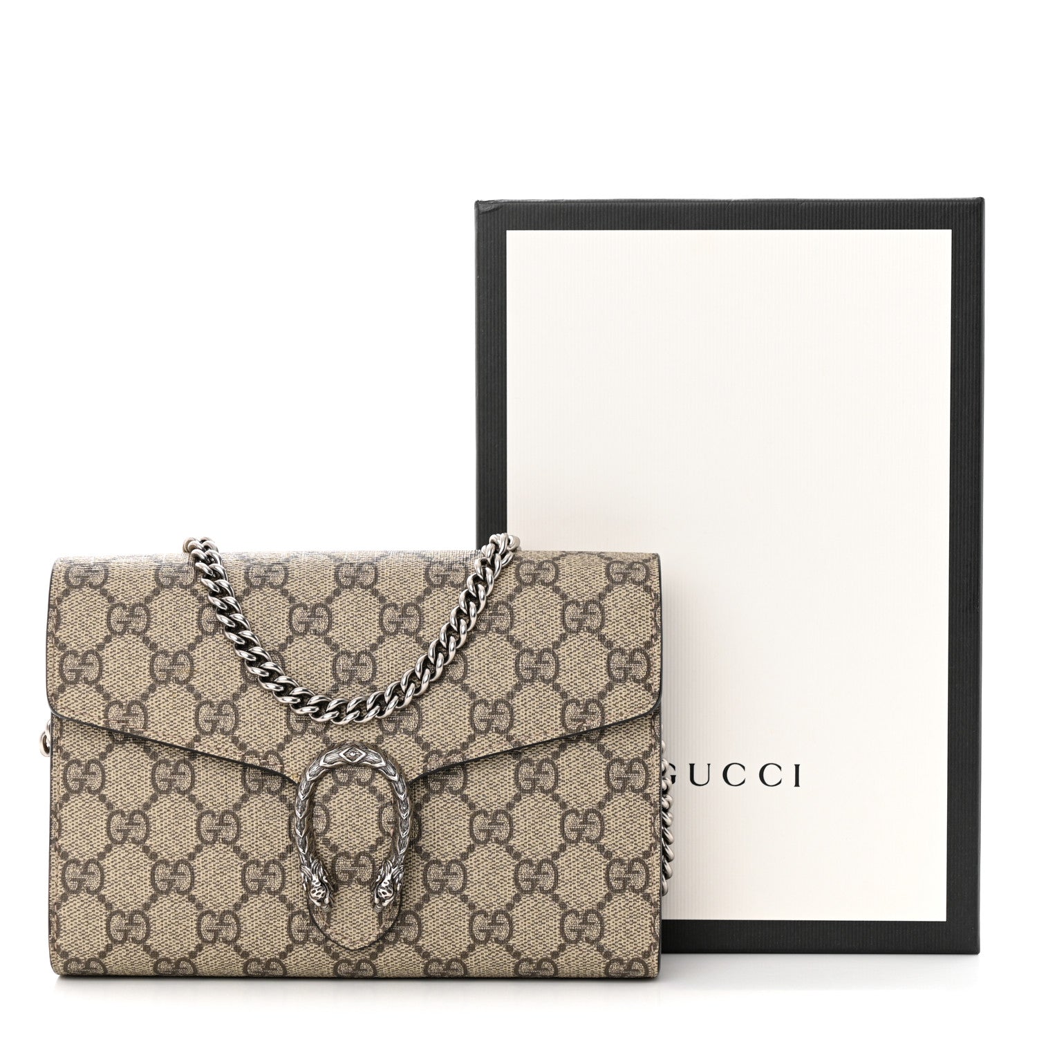 Gucci GG Supreme Monogram Mini Dionysus Chain Wallet Beige Taupe 11 of 11