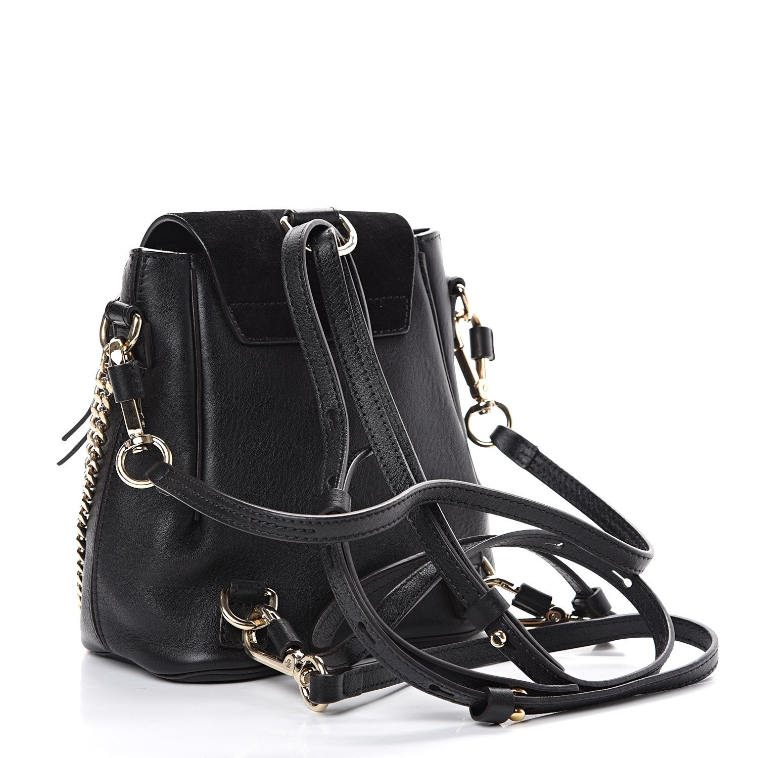 Chloe Suede Calfskin Mini Faye Backpack Black 2 of 10