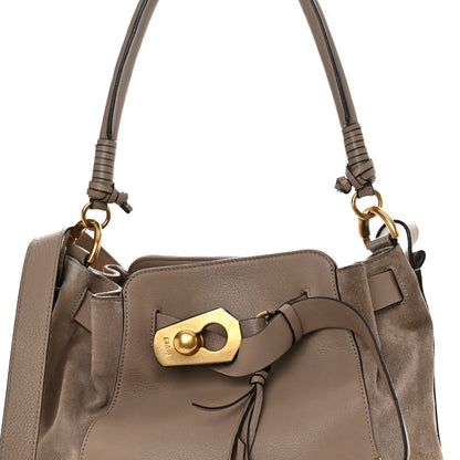 Chloe Suede Calfskin Medium Owen Bucket Bag Motty Grey 8 of 11