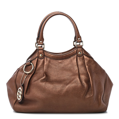 Gucci Metallic Calfskin Medium Sukey Tote Brown 1 of 10