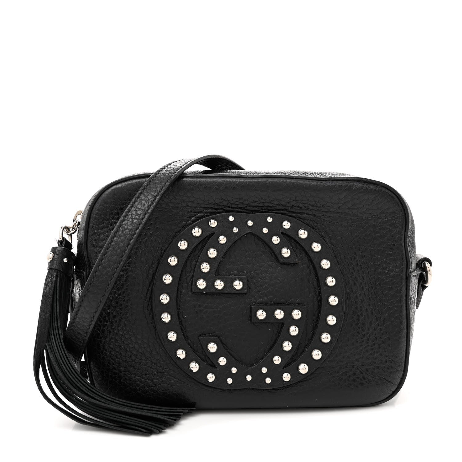 Gucci Pebbled Calfskin Studded Small Soho Disco Bag Black 1 of 13