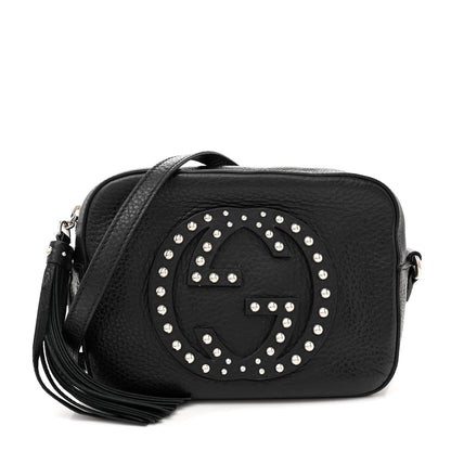 Gucci Pebbled Calfskin Studded Small Soho Disco Bag Black 1 of 13