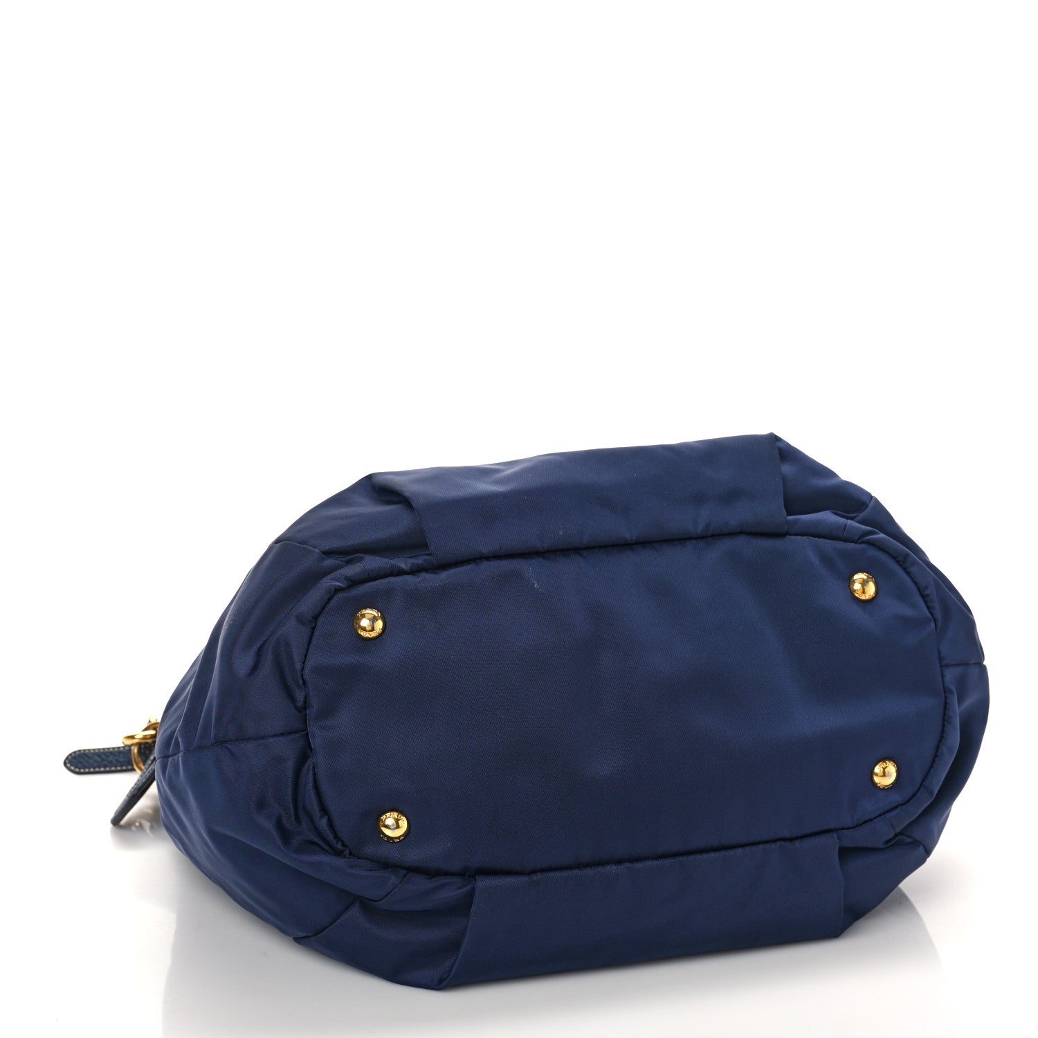 Prada Tessuto Nylon Vitello Daino Tote Blue 3 of 8