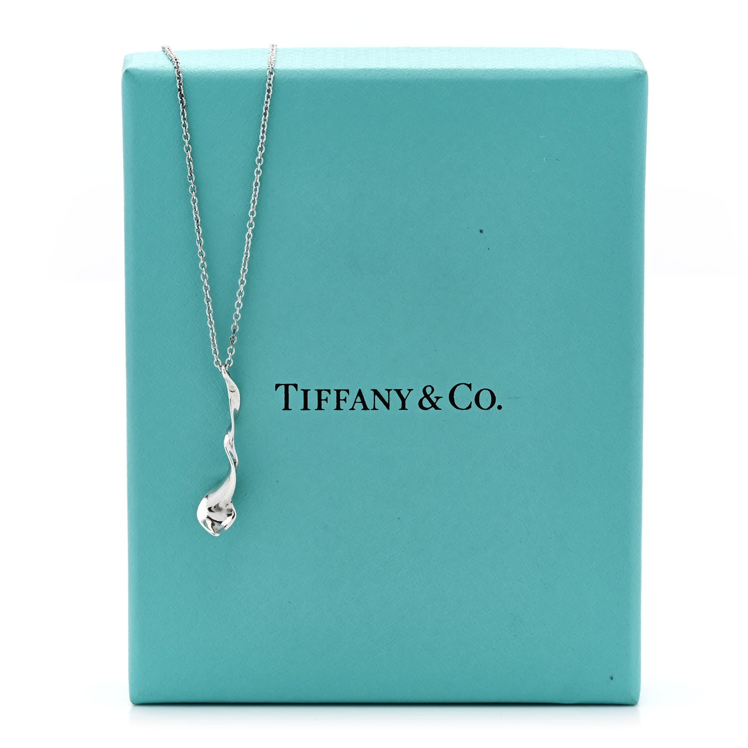 Tiffany Sterling Silver Frank Gehry Orchid Drop Pendant Necklace 7 of 7