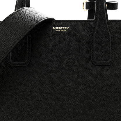 Burberry Derby Calfskin House Check Medium Banner Tote Black 9 of 12