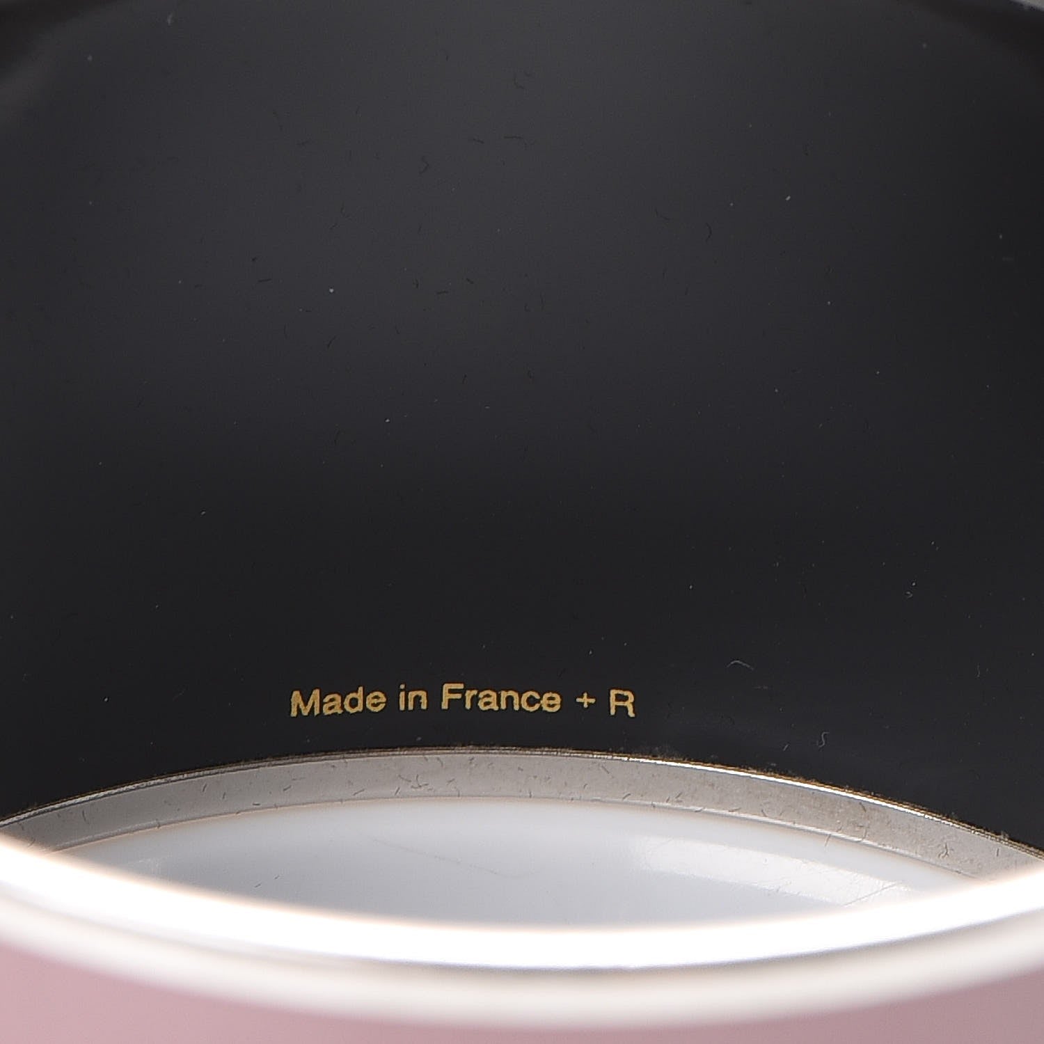 Hermes Enamel Printed Extra Wide Caleche Bracelet 62 Bois De Rose 4 of 5