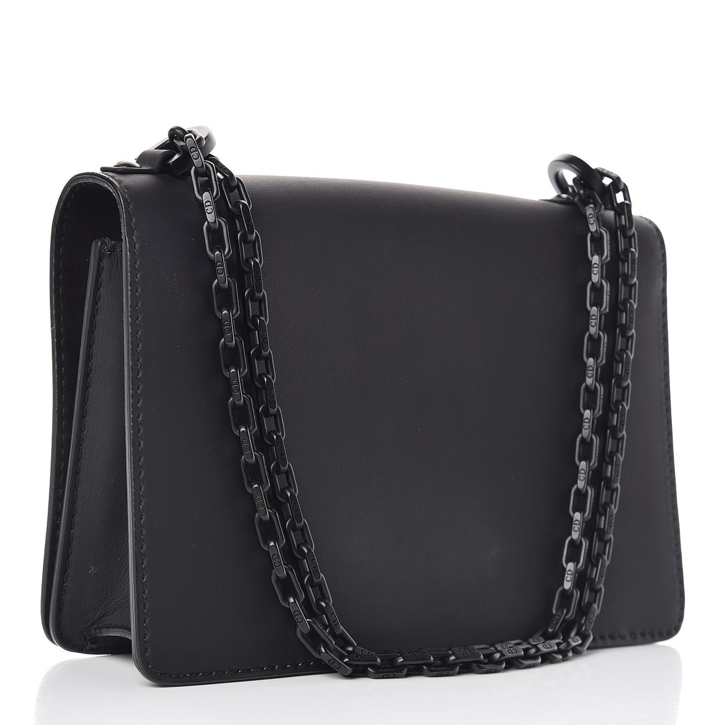 Ultra Matte Calfskin J'Adior Chain Flap Bag Black
