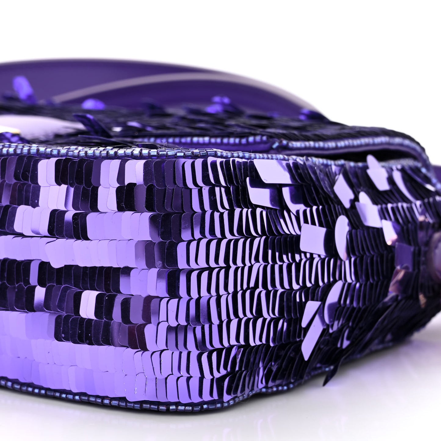 Sequin Paillettes Shiny Nappa Sex and the City Baguette Viola Purple Rain