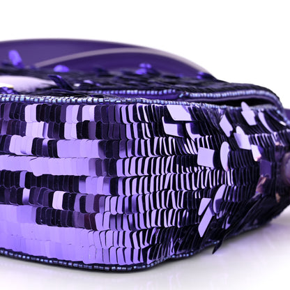 Fendi Sequin Paillettes Shiny Nappa Sex and the City Baguette Viola Purple Rain 10 of 10