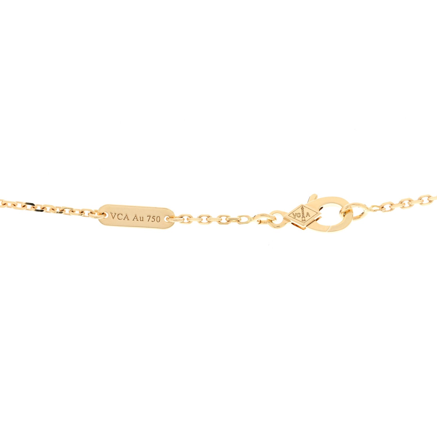Van Cleef & Arpels 18K Yellow Gold Mother of Pearl Vintage Alhambra Pendant Necklace 4 of 6