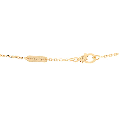 Van Cleef & Arpels 18K Yellow Gold Mother of Pearl Vintage Alhambra Pendant Necklace 4 of 6