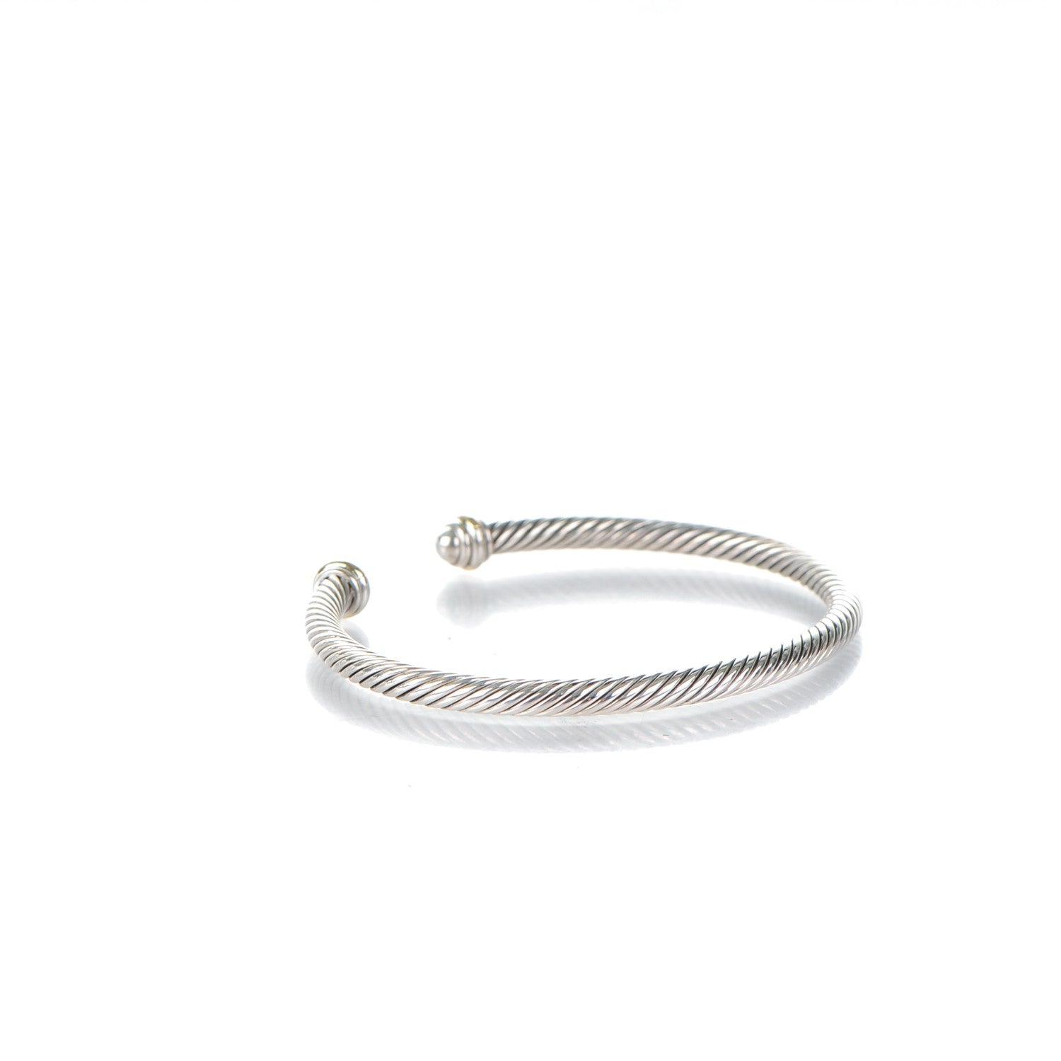 David Yurman Sterling Silver 18K Yellow Gold 4mm Cable Classics Bracelet 3 of 4