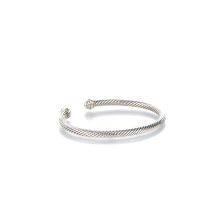 David Yurman Sterling Silver 18K Yellow Gold 4mm Cable Classics Bracelet 3 of 4
