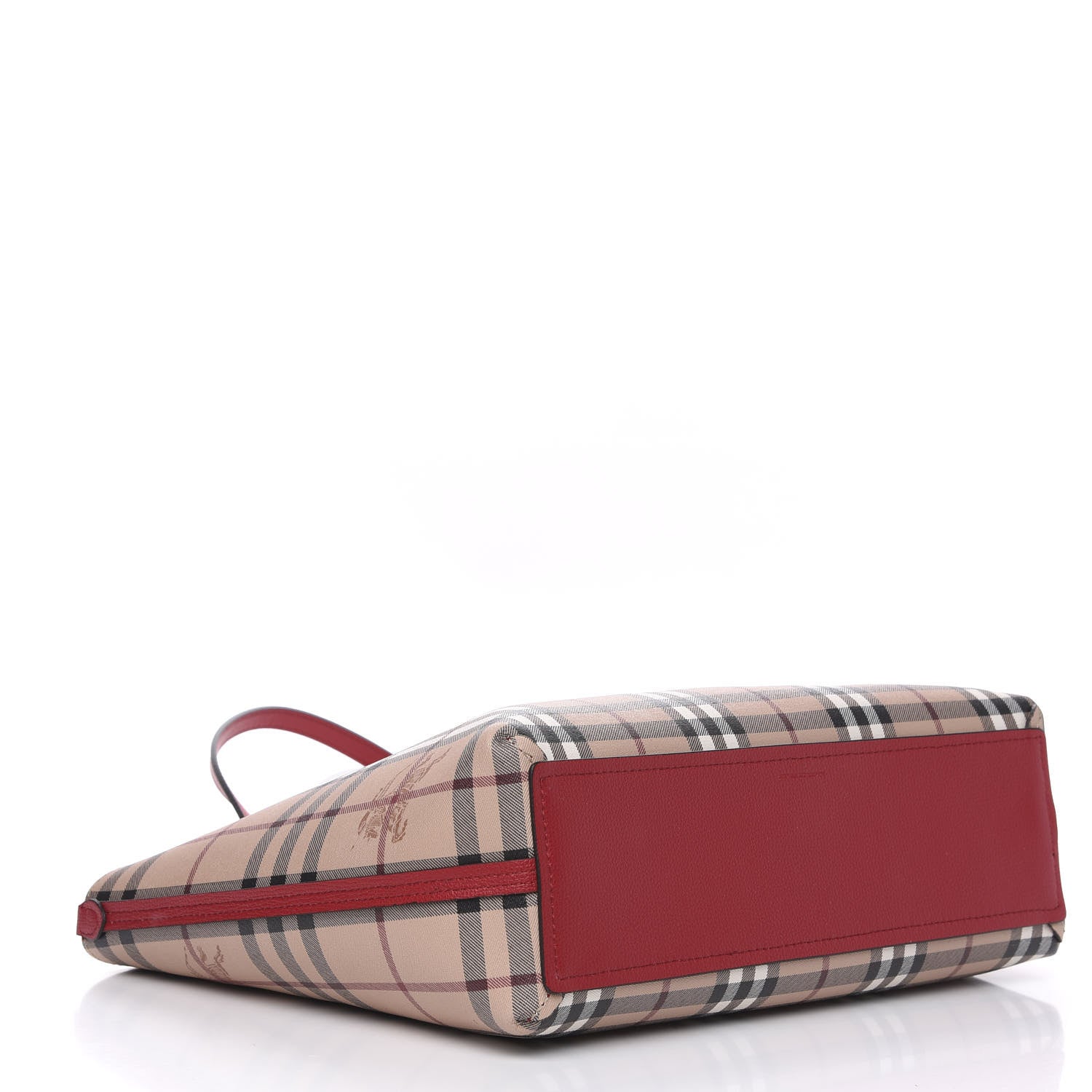 Burberry Haymarket Check Small Reversible Tote Poppy Red 6 of 13
