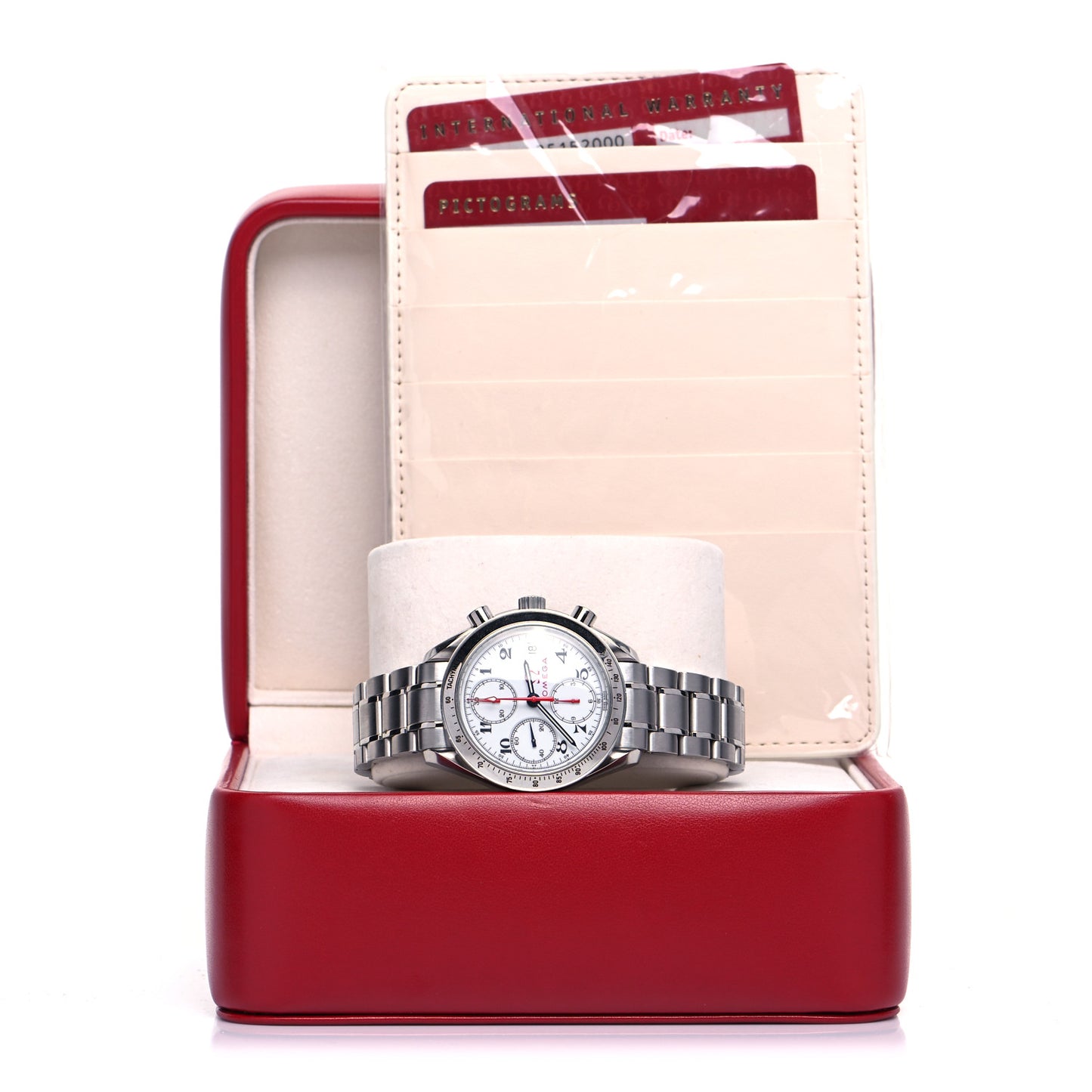 Stainless Steel 39mm Speedmaster Date Olympic Series Automatic Watch White 3513.20.00