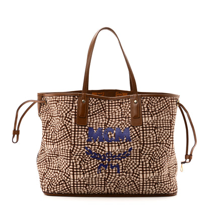 MCM Visetos Large Liz Reversible Shopper Tote Cognac 3 of 14