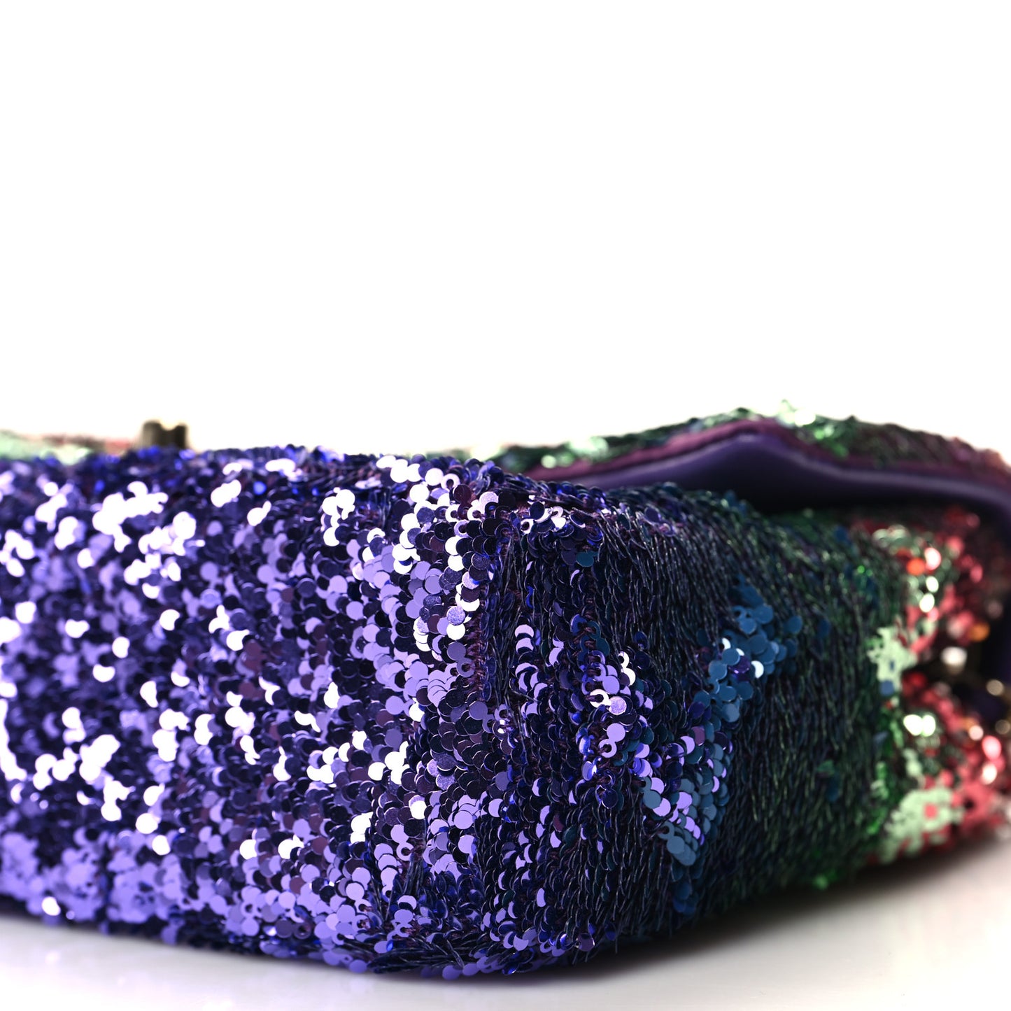 Gradient Sequin Mini Rectangular Flap Purple Multicolor