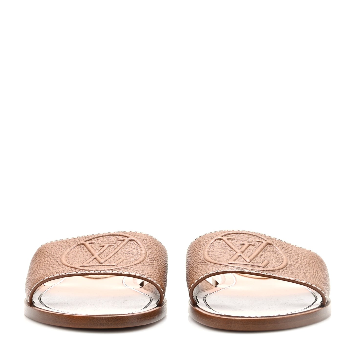 Calfskin Lock It Flat Mule 37 Cognac