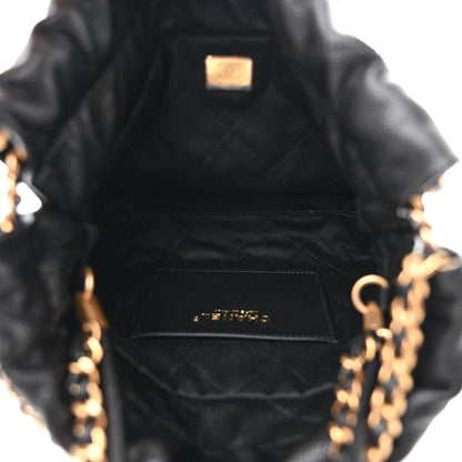 Chanel Shiny Caviar Quilted Monochrome Mini Chanel 22 Black 5 of 10