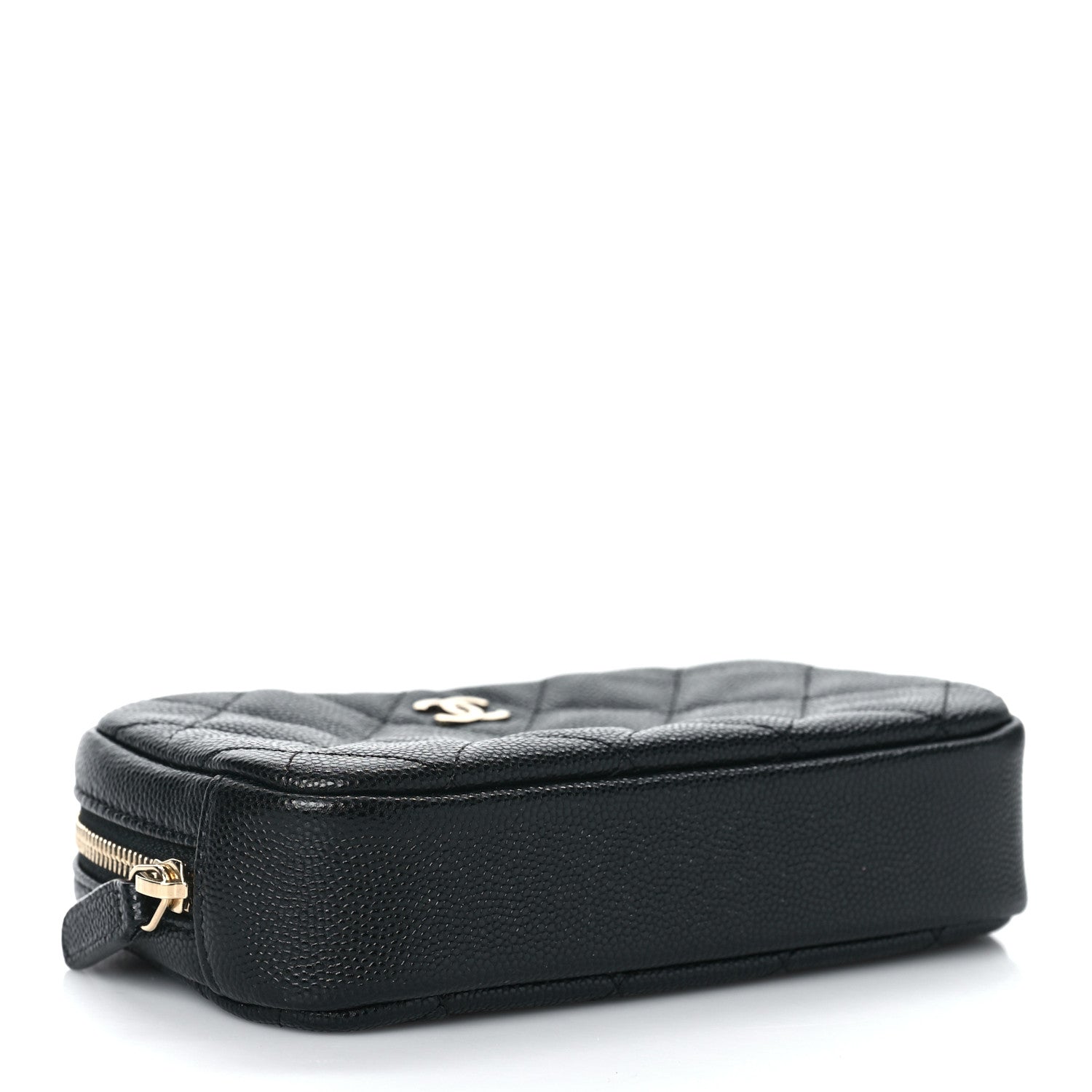 Chanel Caviar Quilted Small Curvy Pouch Cosmetic Case Black 4 of 10
