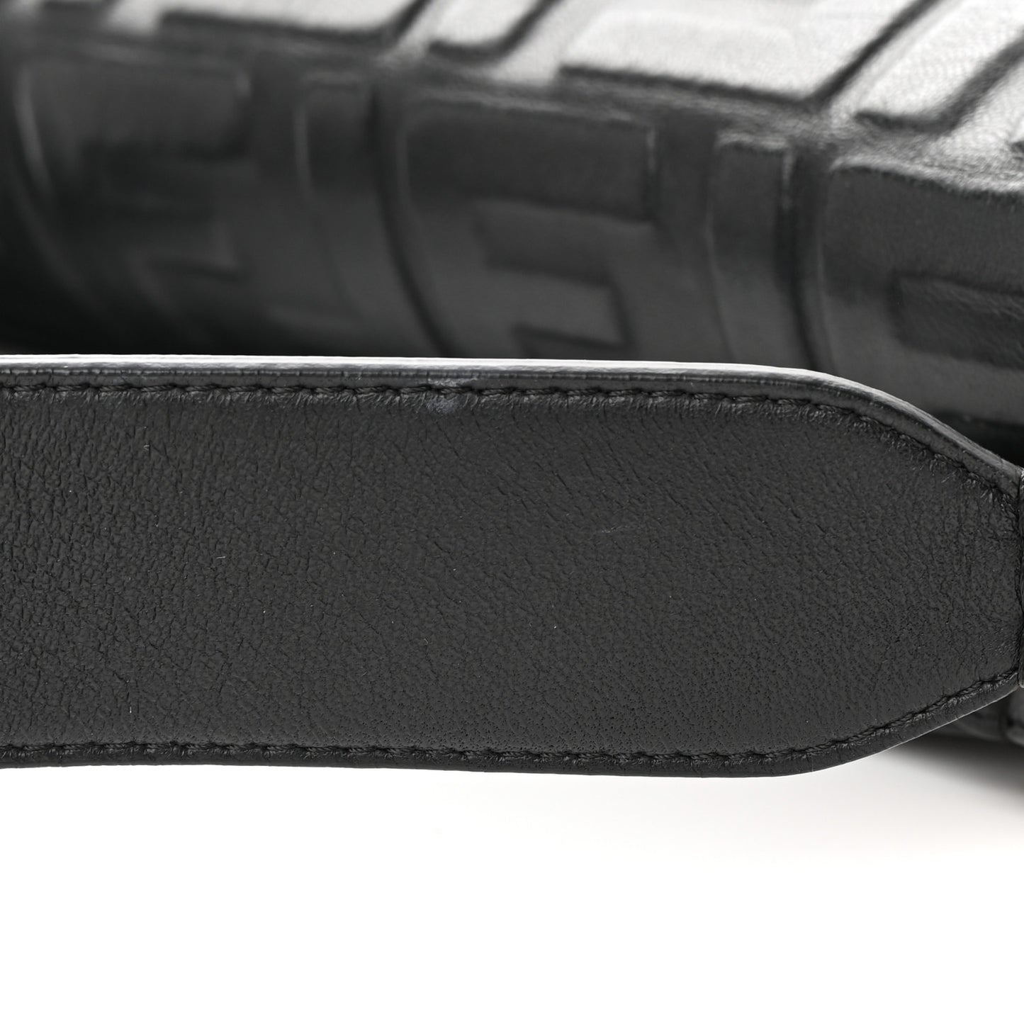 Nappa FF 1974 Embossed Large Baguette Black