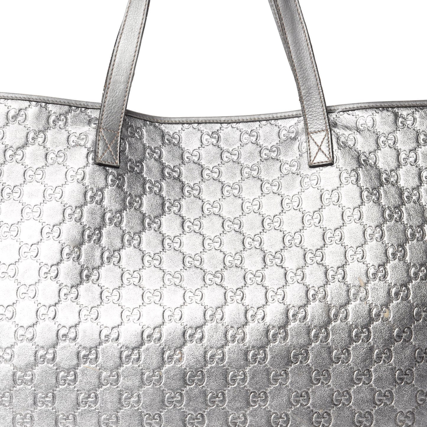Guccissima Large Tote Silver