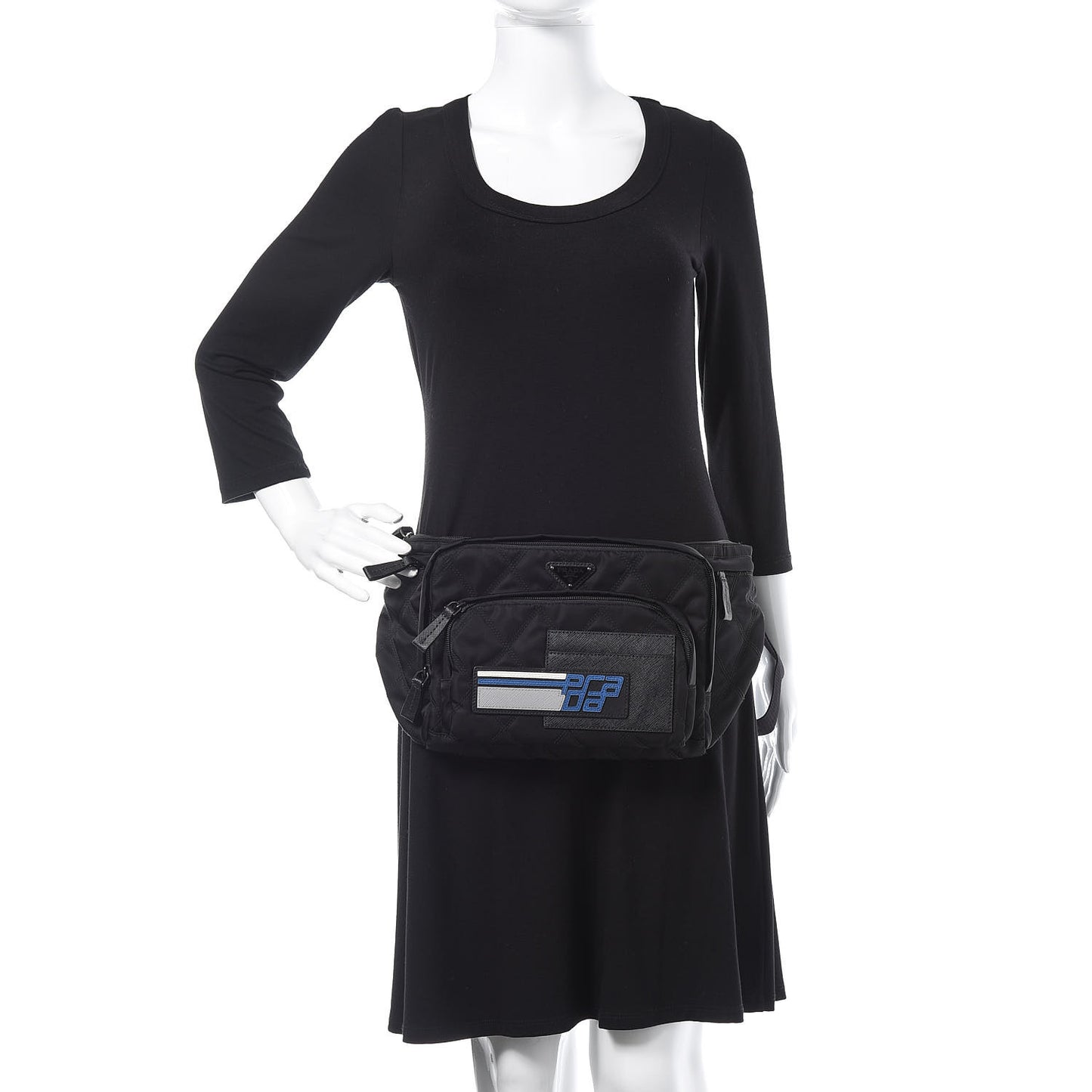 Tessuto Nylon Saffiano Belt Bag Black