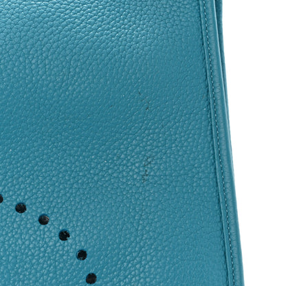 Hermes Taurillon Clemence Evelyne III GM Turquoise 11 of 15