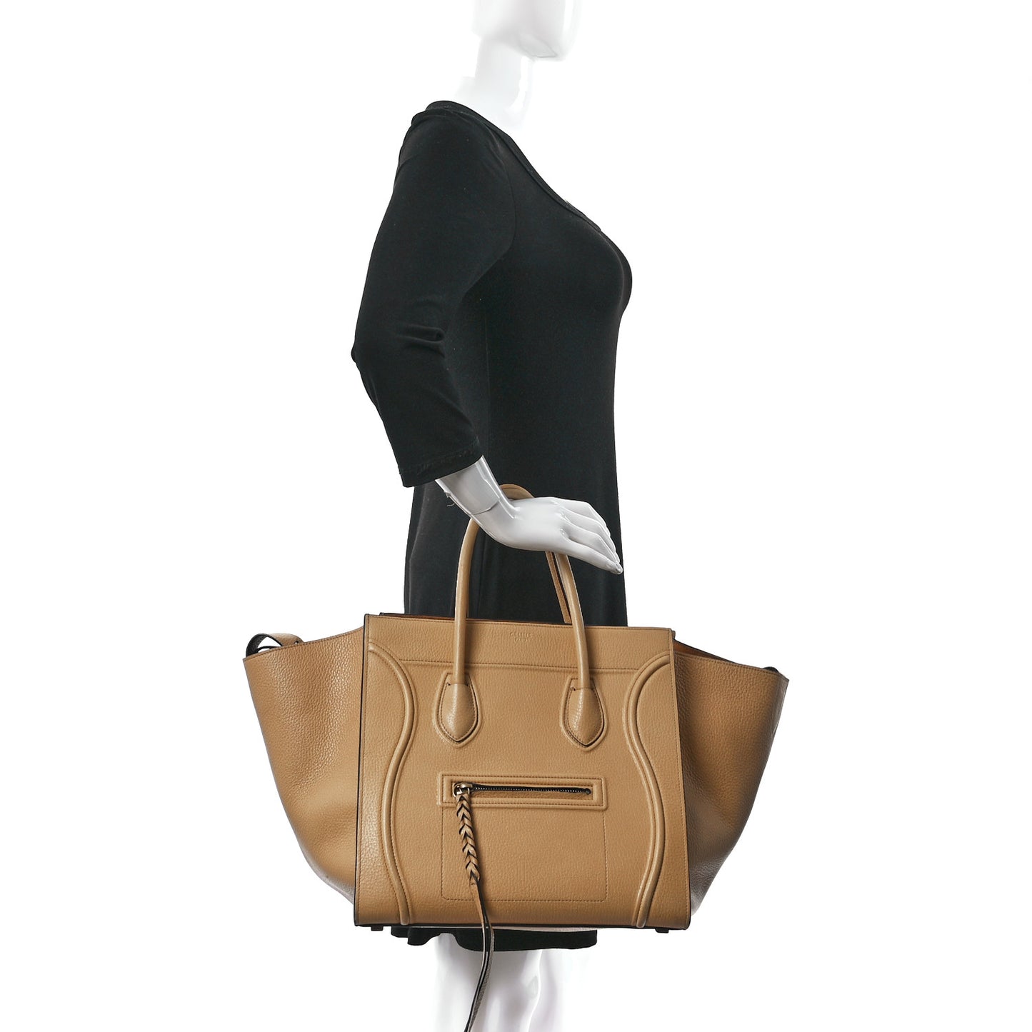 Baby Grained Calfskin Medium Phantom Luggage Camel