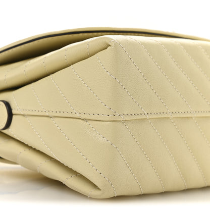 Jimmy Choo Calfskin Quilted Pearl Biker Curve Top Handle Bag Buttermilk 8 of 9
