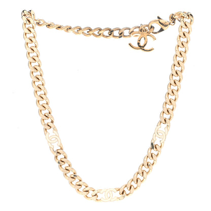Chanel Metal Enamel Chain CC Choker Gold White 3 of 5