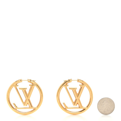 Louis Vuitton Metal Louise Hoop Earrings Gold 2 of 4