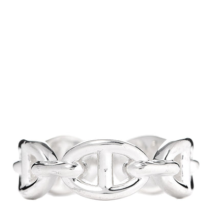 Hermes Sterling Silver PM Chaine d'Ancre Enchainee Band Ring 51 5.75 1 of 6