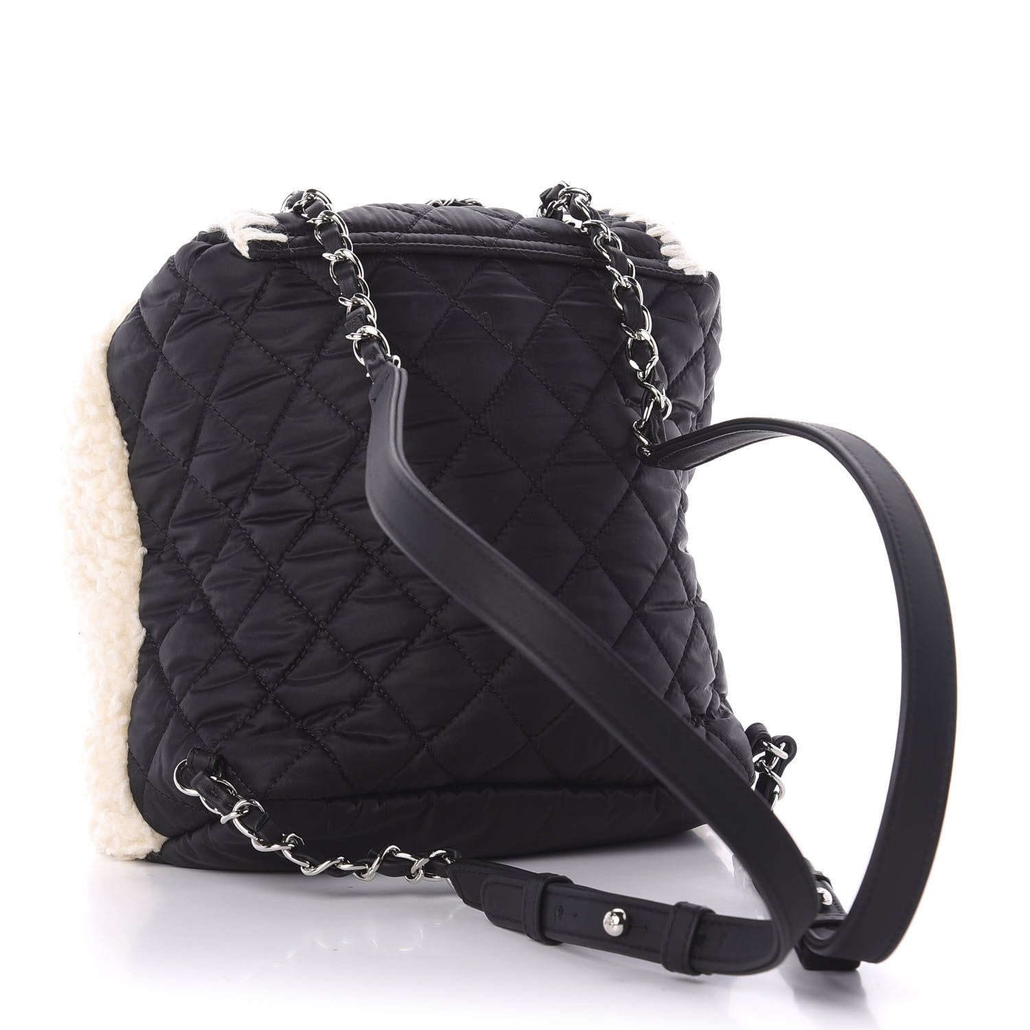 Chanel Wool Nylon Quilted Coco Neige Backpack Black Ecru 2 of 10