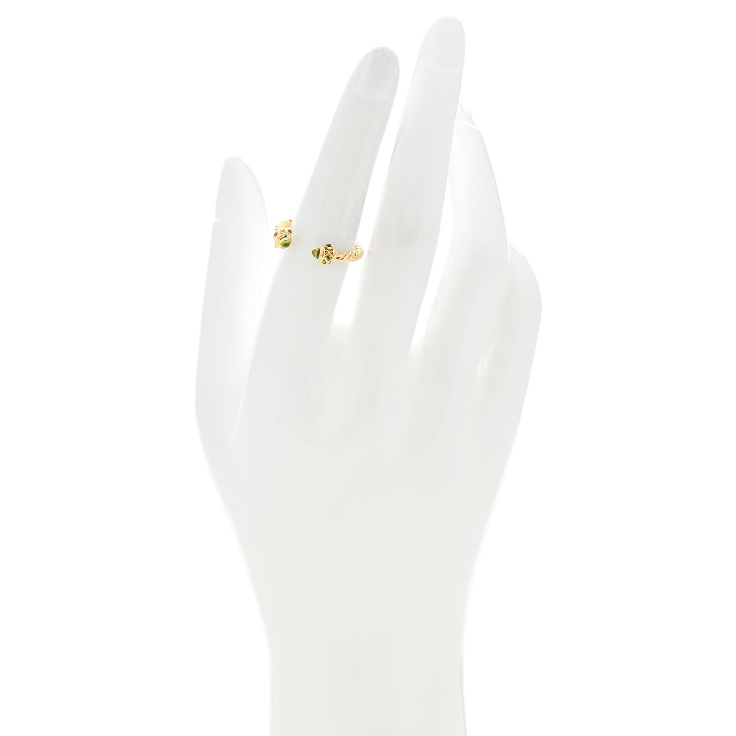 David Yurman 18K Yellow Gold Peridot Renaissance Ring 53 6.25 2 of 4