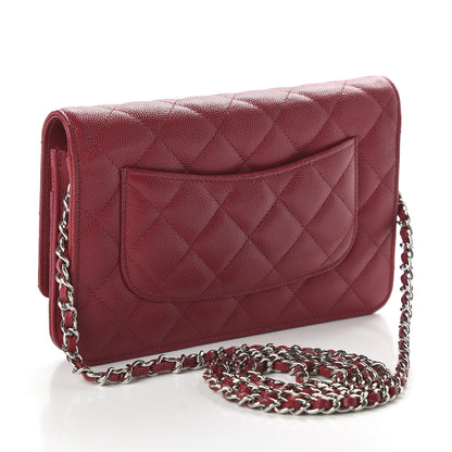 Chanel Caviar Quilted Wallet On Chain WOC Red 2 of 12