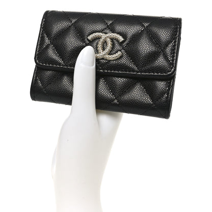 Chanel Caviar Quilted CC Glitter Flap Card Holder Black 2 of 8