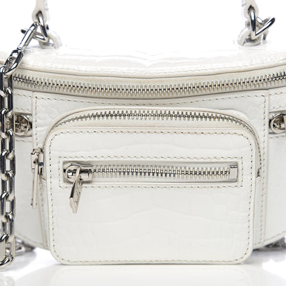 Alexander Wang Crocodile Embossed Patent Mini Top Handle Attica Belt Bag White 8 of 8