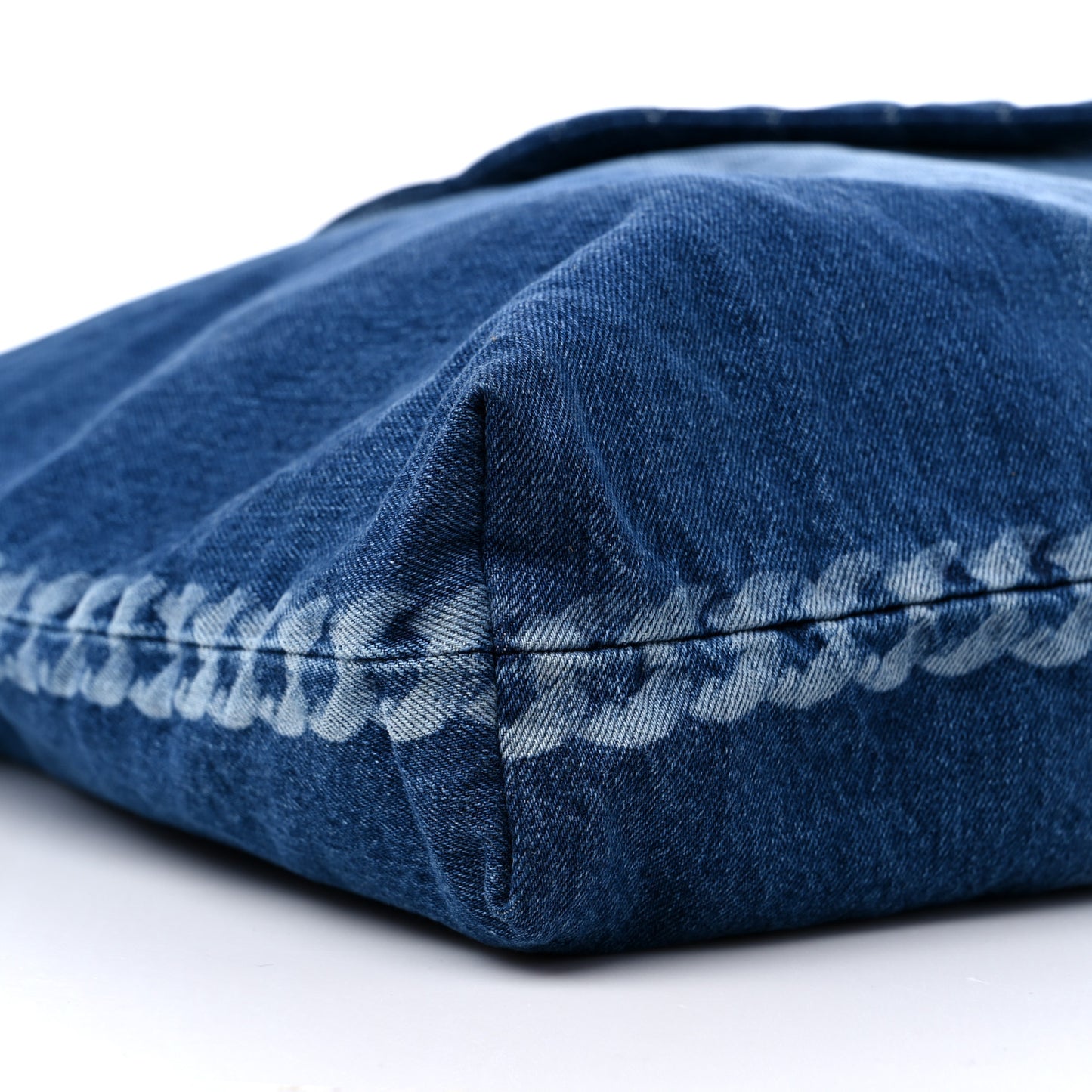 Denim Printed Shopping Bag Blue