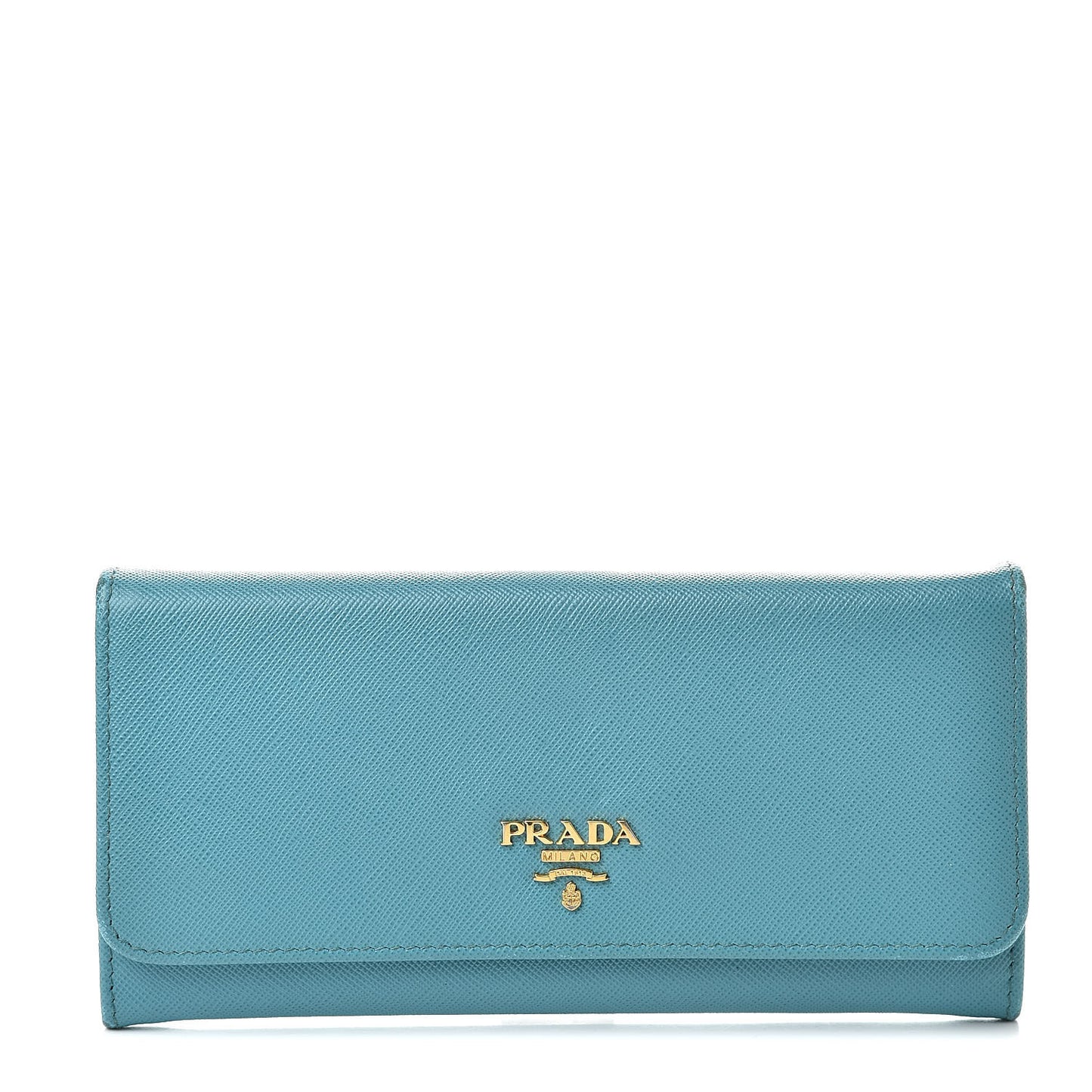 Saffiano Metal Continental Flap Wallet Turchese
