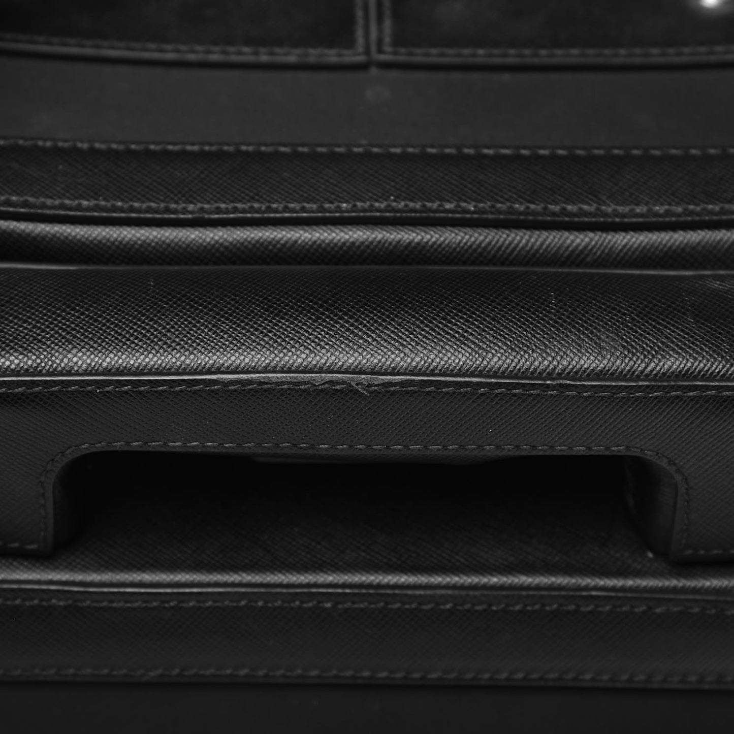 Tessuto Nylon Saffiano Trolley Luggage Black