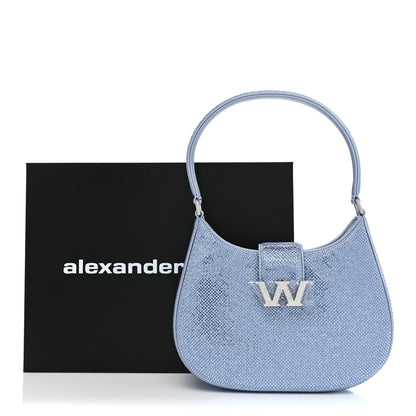 Alexander Wang Calfskin Satin Crystal Embellished Small Legacy Glitter Hobo Oxford 8 of 8