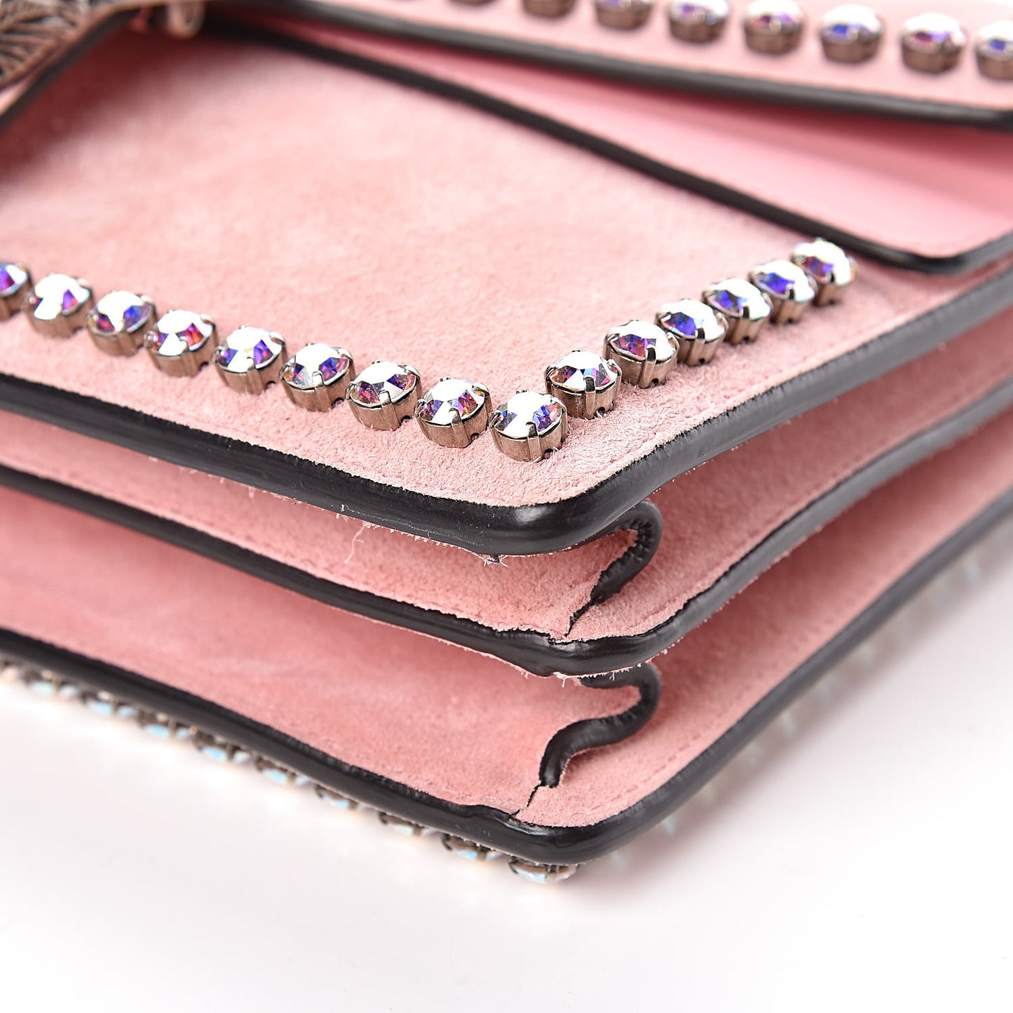 Suede Crystal Small Dionysus Shoulder Bag Peonia