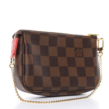 Louis Vuitton Damier Ebene 2019 Christmas Animation Mini Pochette Accessories Red 3 of 8