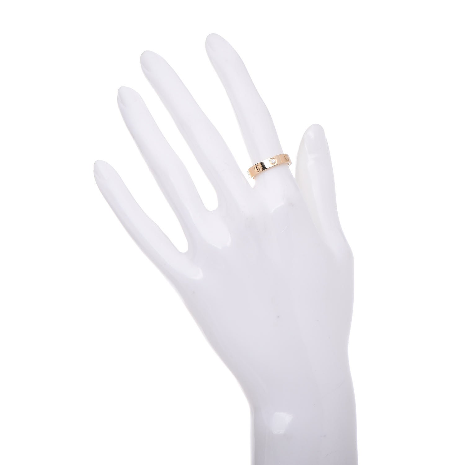 Cartier 18K Yellow Gold Diamond 4mm LOVE Wedding Band Ring 51 5.75 2 of 5