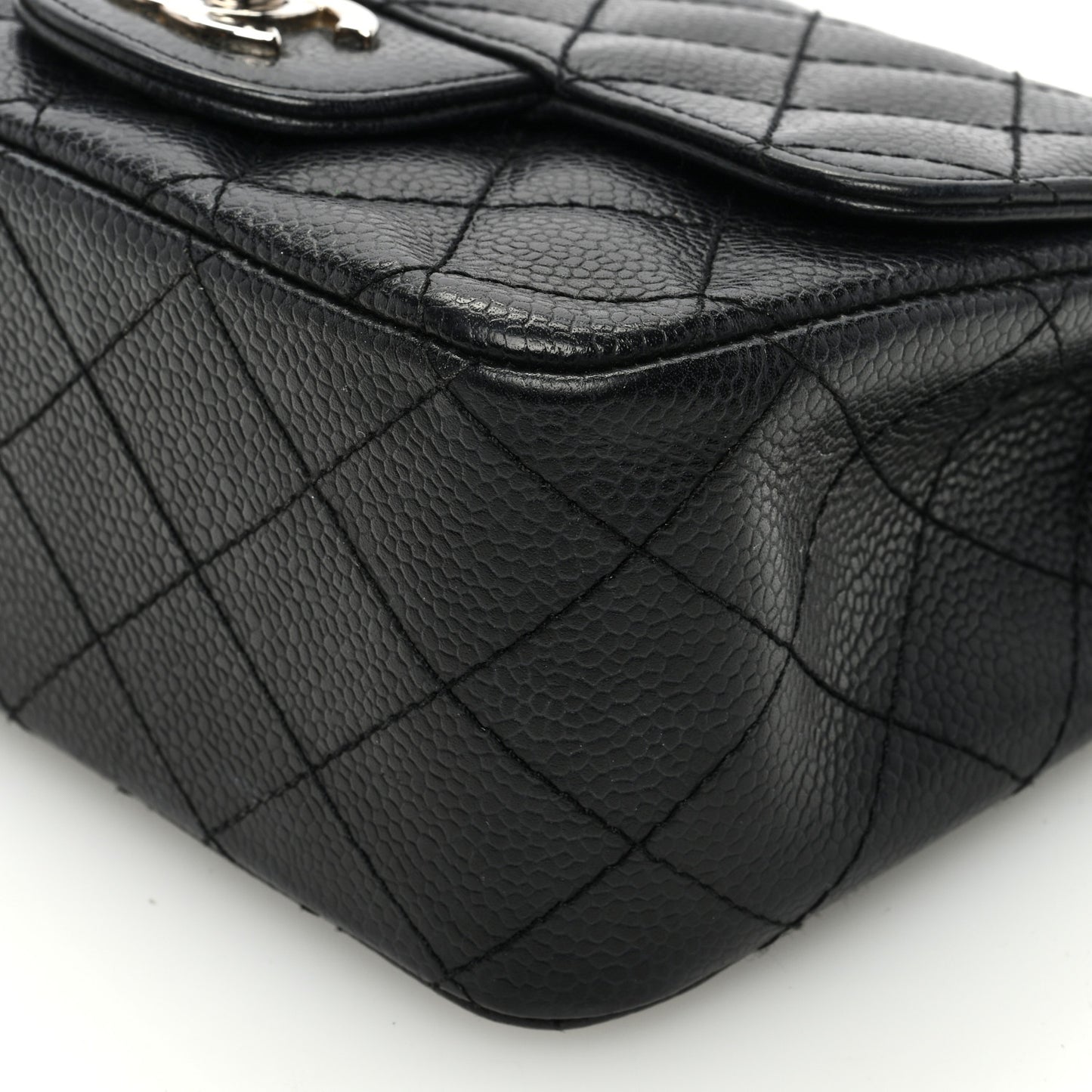 Caviar Quilted Mini Square Flap Black