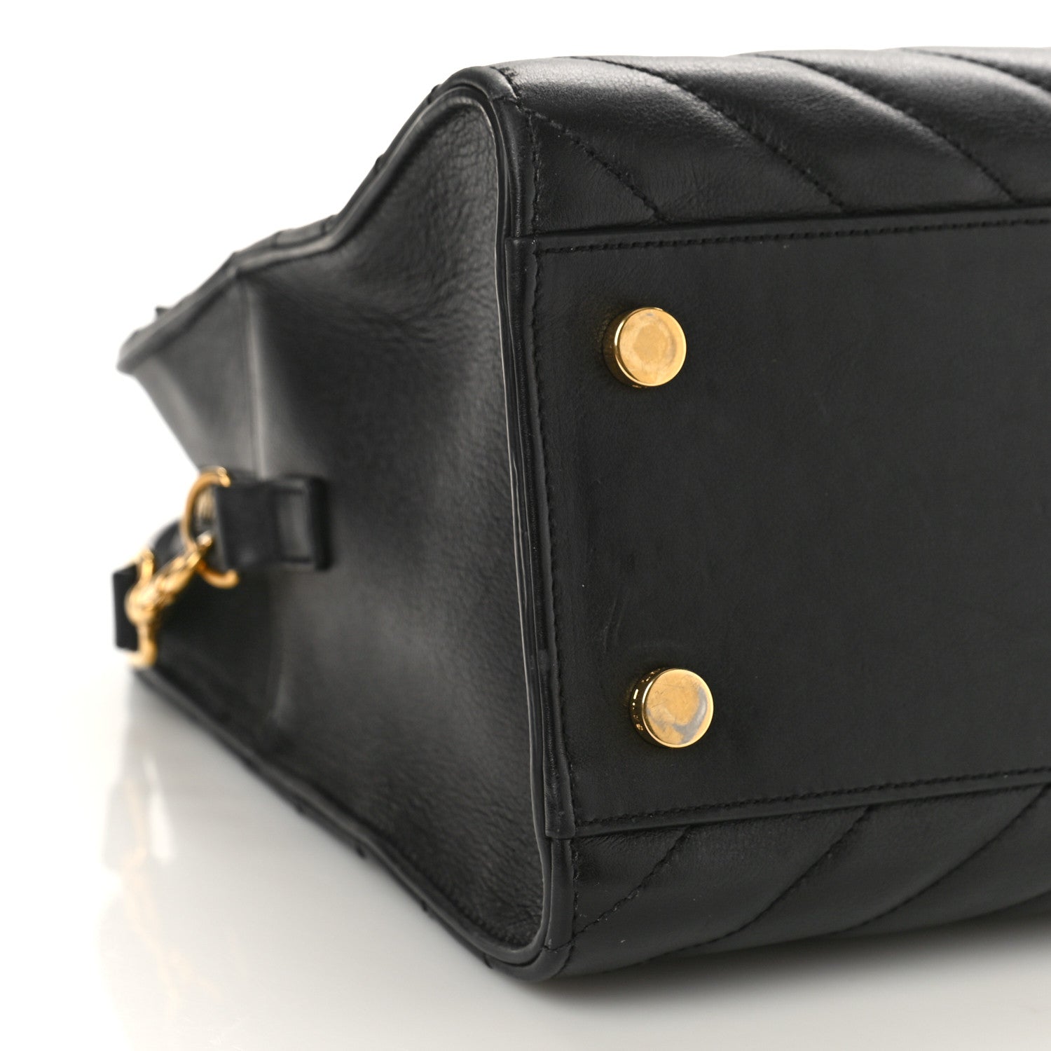 Saint Laurent Calfskin Matelasse Chevron Small Monogram Cabas Black 7 of 11
