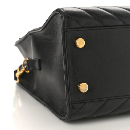 Saint Laurent Calfskin Matelasse Chevron Small Monogram Cabas Black 7 of 11